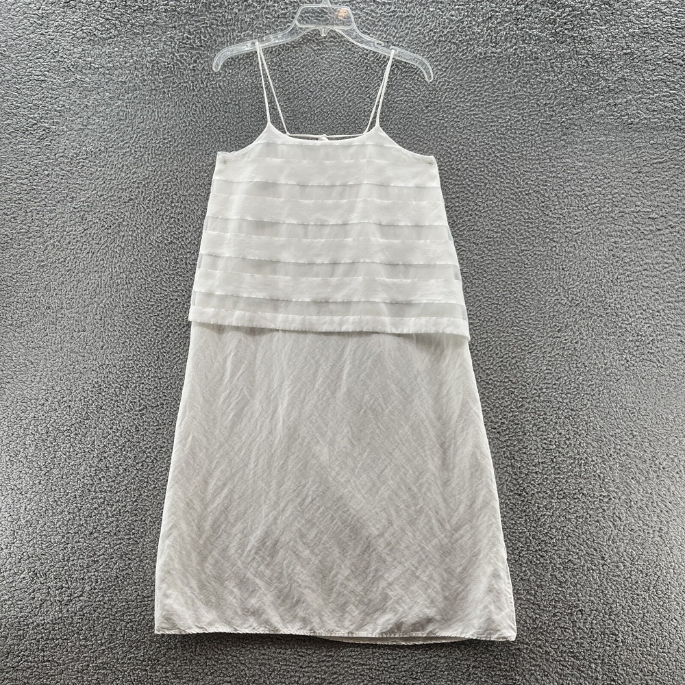Crea Concept Dress Womens 6 White Linen Blend Relaxed Sundress Shift
